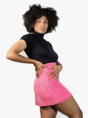 Mini-Jupe trapèze Fasodanfani rose LUILA