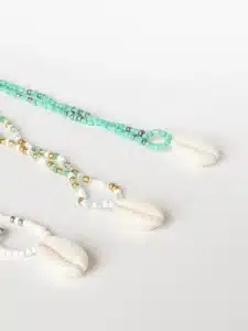 Collier perles et coquillage cauri naturel - LUILA