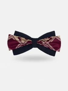 Nœud Papillon pré-noué graphique imprimé wax Bordeaux - LUILA