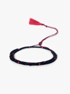 Bracelet rouge et noir Fait main en France LUILA
