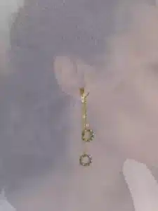 boucles d'oreilles pendantes fait main en perles de rocailles | Vert & Or LUILA